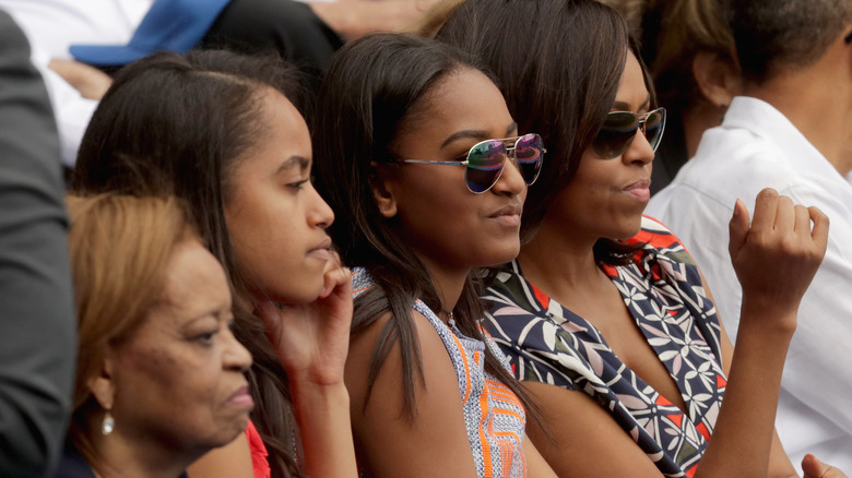 Michelle Obama avec Malia et Sasha Obama