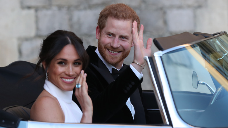 Meghan Markle et le prince Harry après leur mariage en 2018