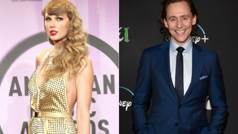 Taylor Swift et Tom Hiddleston souriants 