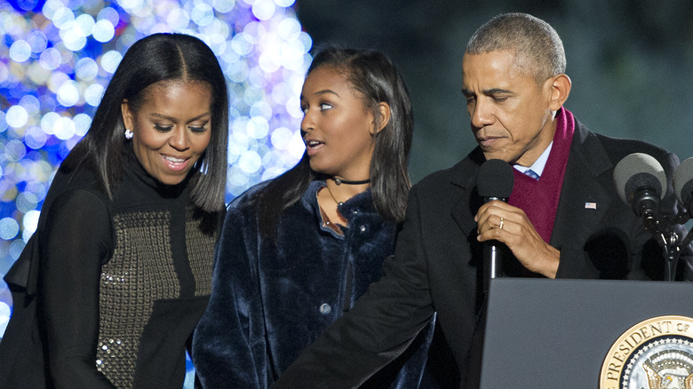 Sasha Obama avec ses parents